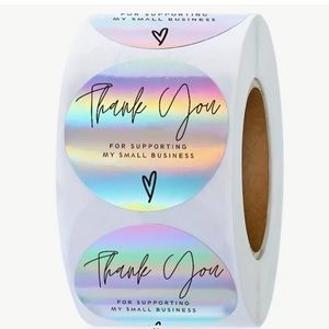 NEW! 500 Thank you holographic stickers